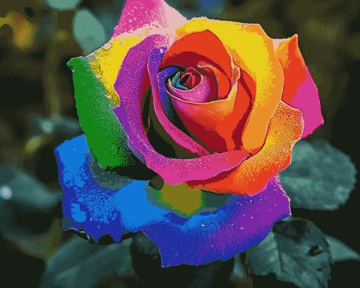 Rainbow Flower Blossoms Diamond Painting