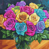 Rainbow Rose Blossoms Diamond Painting