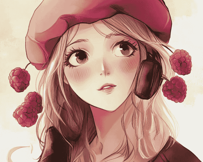 Finalizing the Raspberry Beret Anime Girl Diamond Painting