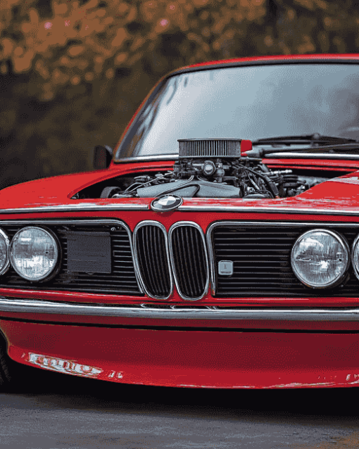 Red BMW E10 Car Diamond Painting