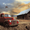 Red Barn and Vintage Truck Diamond Painting