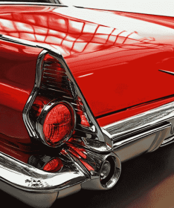 Red Cadillac Car Diamond Painting