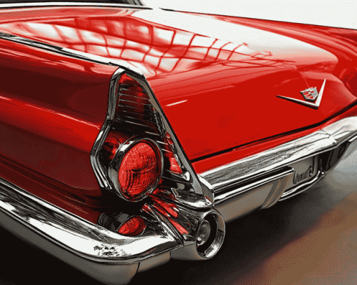 Red Cadillac Car Diamond Painting