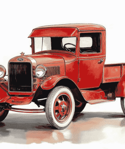 Red Ford Truck Diamond Painting