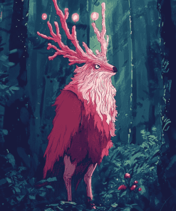 Red Forest Spirit Cartoon Diamond Painting