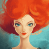 Red Hair Woman Animation Diamond Painting