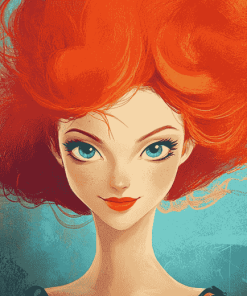 Red Hair Woman Animation Diamond Painting