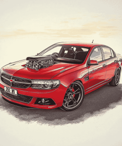 Red Holden Commodore Engines Diamond Painting