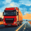 Red Lorry Trucks Diamond Painting