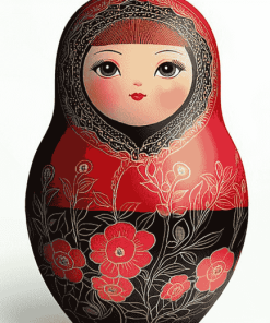 Red Nesting Doll Animation Diamond Painting