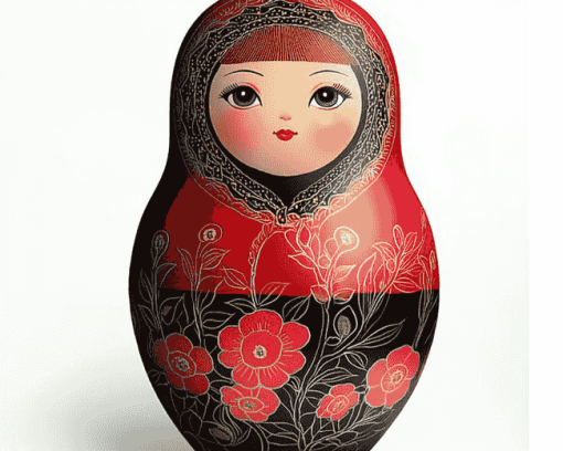 Red Nesting Doll Animation Diamond Painting