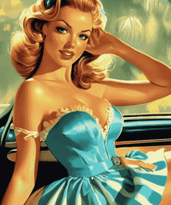 Retro Pin Up Girl Diamond Painting