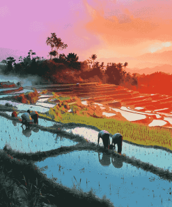 Rice Fields of Asia Diamond Painting