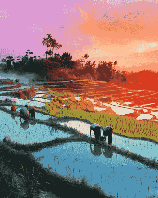 Rice Fields of Asia Diamond Painting