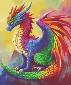 Rippled Rainbow Dragon Diamond Painting