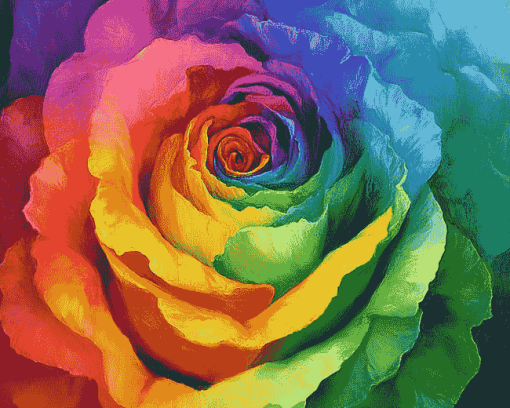 Rise of Rainbow Rose Diamond Painting