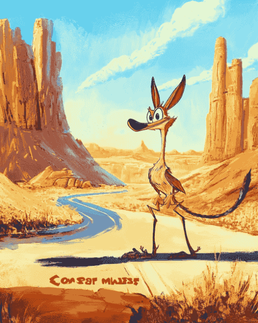 Roadrunner and Coyote Cartoon Diamond Painting