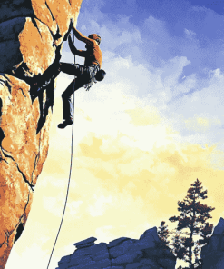 Rock Climbing Silhouettes Diamond Painting