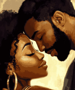 Romantic Afro Couple Diamond Painting