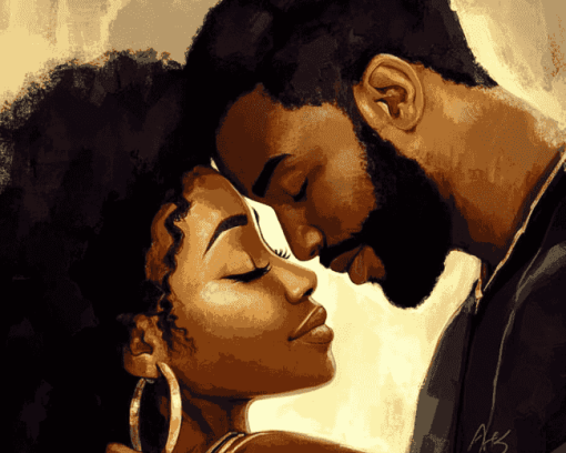 Romantic Afro Couple Diamond Painting