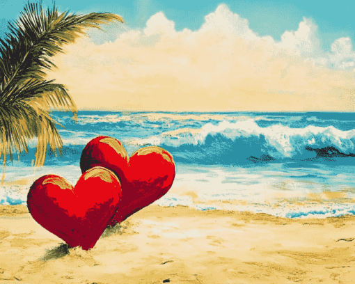 Romantic Beach Scene Diamond Painting