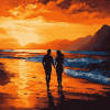 Romantic Beach Silhouette Diamond Painting