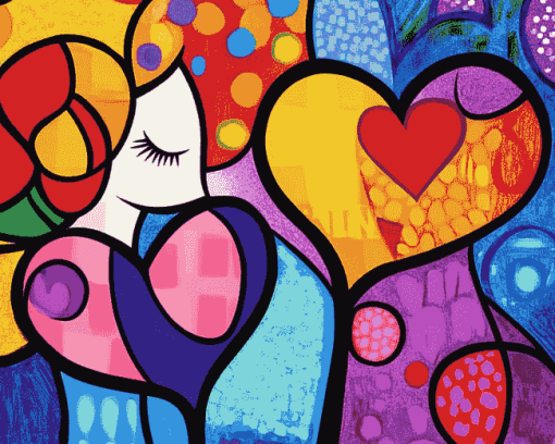 Romantic Britto Hearts Diamond Painting