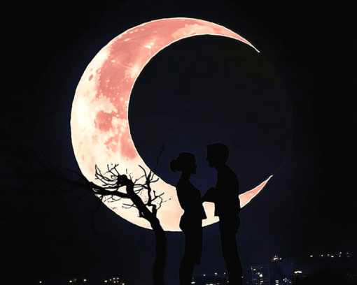 Romantic Couple Moon Diamond Painting