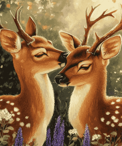 Romantic Deer Pair Diamond Painting