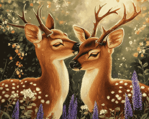 Romantic Deer Pair Diamond Painting