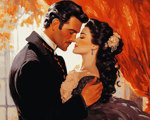 Romantic Scarlet O'Hara and Rhett Butler Diamond Painting