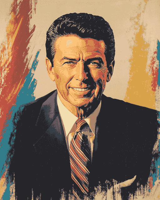 Ronald Reagan Vintage Politician Diamond Painting