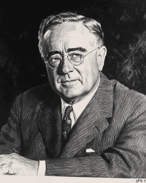 Roosevelt Black and White Diamond Painting