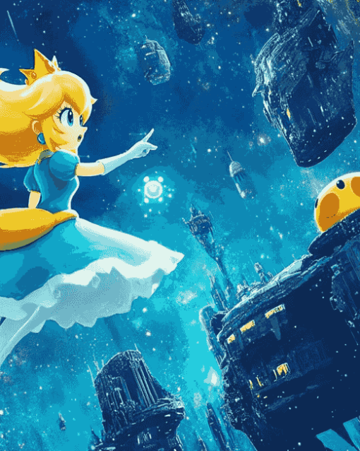 Rosalina Mario Galaxy Art Diamond Painting