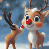 Rudolph Reindeer Animation Diamond Painting