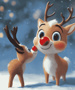 Rudolph Reindeer Animation Diamond Painting