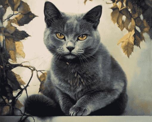 Russian Grey Kitten Diamond Painting