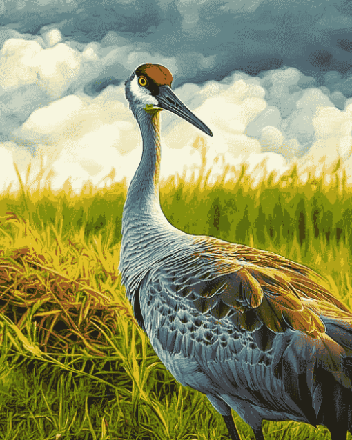 Sandhill Crane Nature Diamond Painting