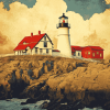 Scenic Nubble Lighthouse Diamond Painting