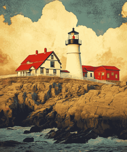 Scenic Nubble Lighthouse Diamond Painting