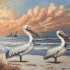 Seaside Pelican Diamond Painting