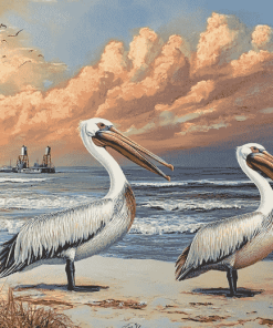 Seaside Pelican Diamond Painting