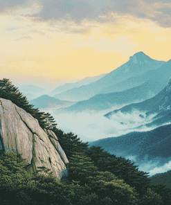 Seoraksan Mountain Scene Diamond Painting