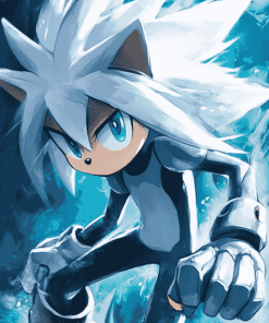 Silver The Hedgehog Anime Diamond Painting