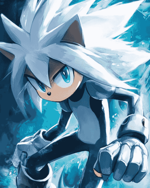 Silver The Hedgehog Anime Diamond Painting