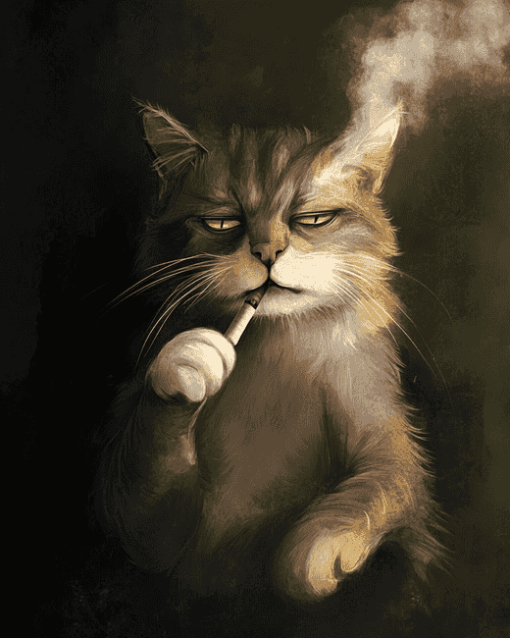 Smoking Cat Diamond Painting