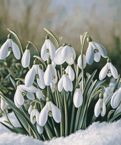 Snow Drops Floral Diamond Painting