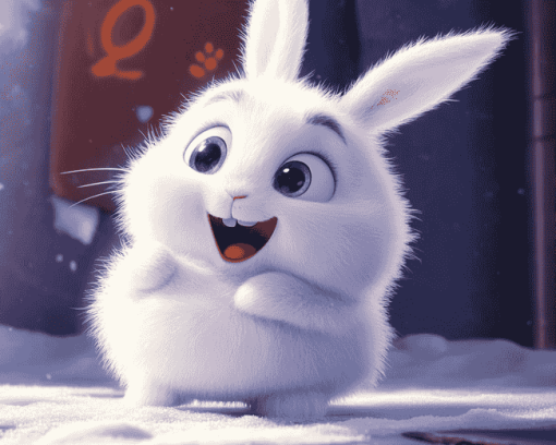 Snowball Rabbit Animation Diamond Painting