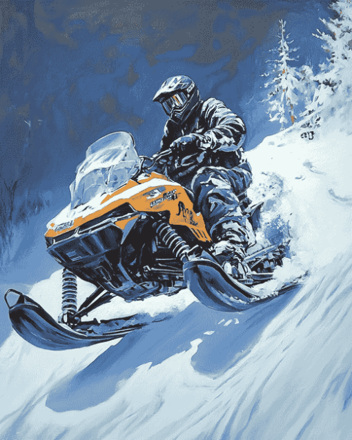 Snowmobile Engines Diamond Painting