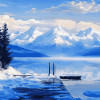 Snowy Mountain Lakes Diamond Painting